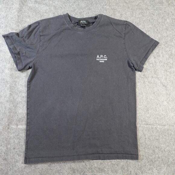 APC Standard Shirt Mens Small Logo Crew Neck Short Sleeve Rue Madame Paris Tee - Picture 1 of 9